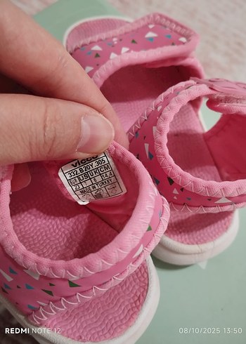 Kız Çocuk Pembe Cırtlı Sandalet - Görsel 2