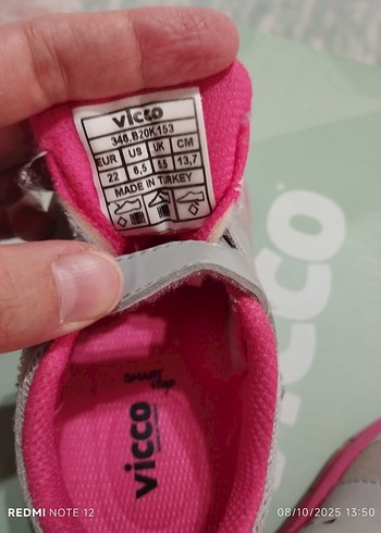 Kız Çocuk Pembe Gri Velcro Spor Ayakkabı - Görsel 3