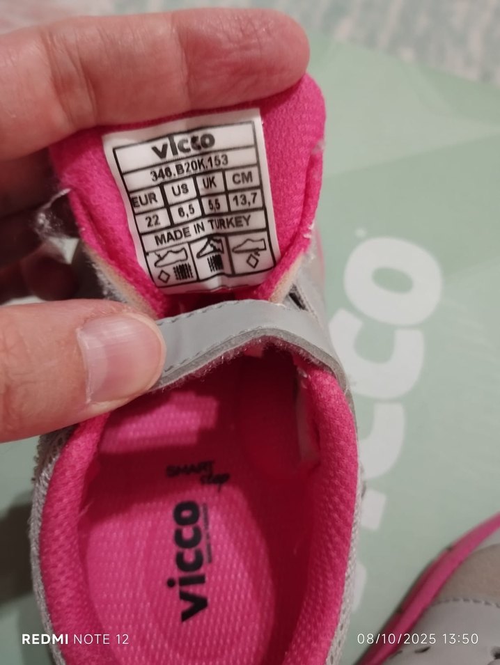 Kız Çocuk Pembe Gri Velcro Spor Ayakkabı - Görsel 3