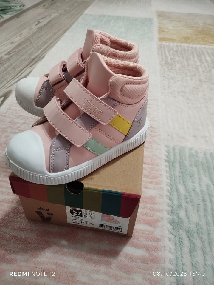 Kız Çocuk Pembe Cırt Cırtlı Spor Ayakkabı - Görsel 2