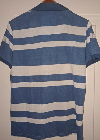 Kiğılı Erkek Polo Yaka T-Shirt | Mavi Beyaz Çizgili | Orijinal - Görsel 2