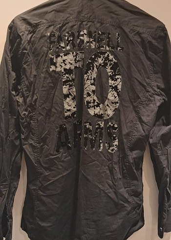 TWEEN Erkek Gömlek | Koyu Gri | Arka Baskılı | Slim Fit - Görsel 6