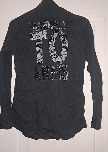 TWEEN Erkek Gömlek | Koyu Gri | Arka Baskılı | Slim Fit - Görsel 5