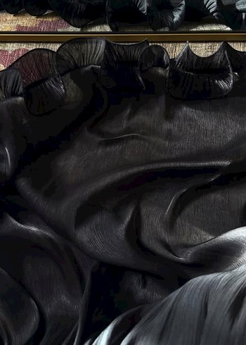 Uzun Siyah Pileli Gotik Abiye Elbise - Görsel 2