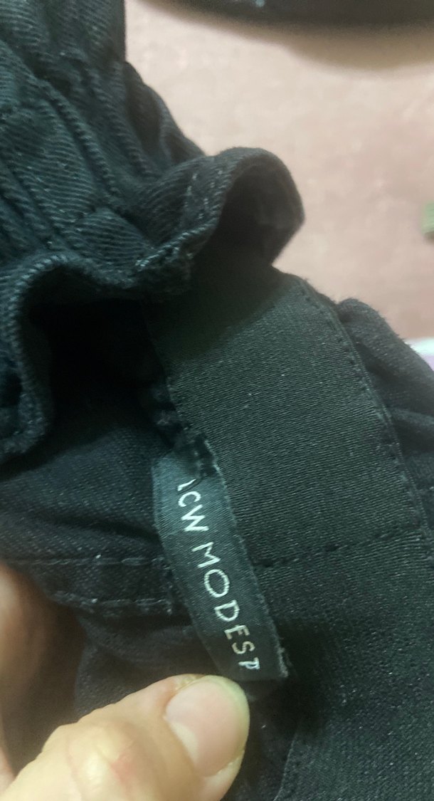 Siyah Bol Kesim Kot Pantolon - Görsel 4