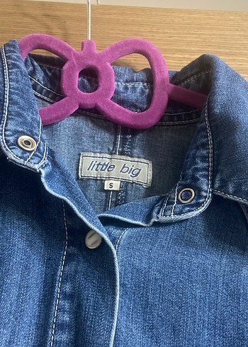 Düğmeli Mavi Denim Kadın Gömlek - Görsel 3