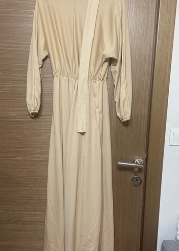 Bej Uzun Kollu Salaş Elbise - Görsel 5