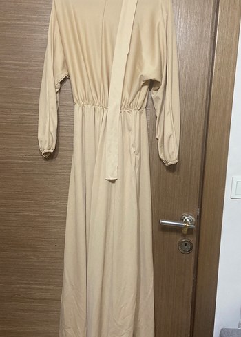 Bej Uzun Kollu Salaş Elbise - Görsel 4