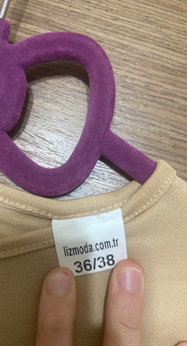 Bej Uzun Kollu Salaş Elbise - Görsel 3