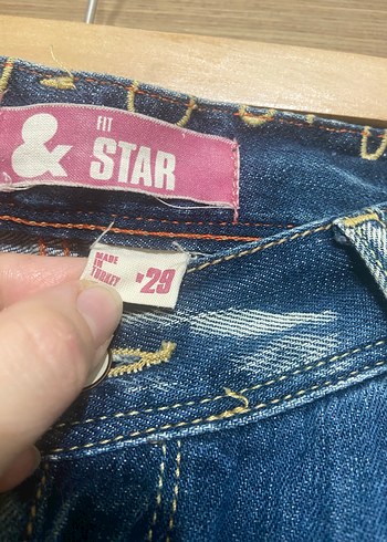 Kadın Mavi Bol Kesim Denim Pantolon - Görsel 2