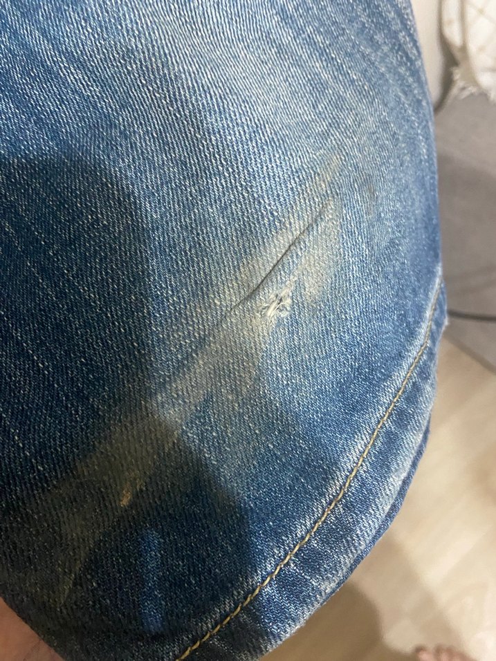 Kadın Mavi Bol Kesim Denim Pantolon - Görsel 4