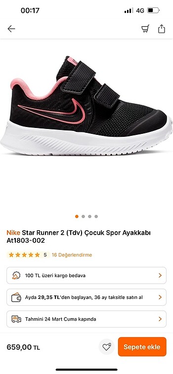 Nike çocuk ayakkabı