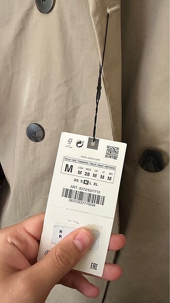 m Beden camel Renk ZARA Trenç Uzun kanvas kumaş yazlık