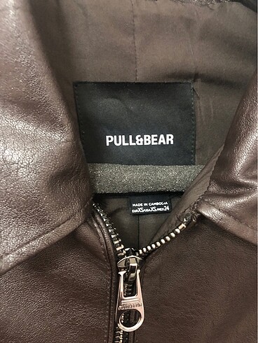 Pull and Bear Deri ceket kahverengi