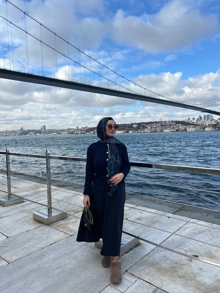 Lacivert Düğmeli Triko Hırka — görsel 5/7