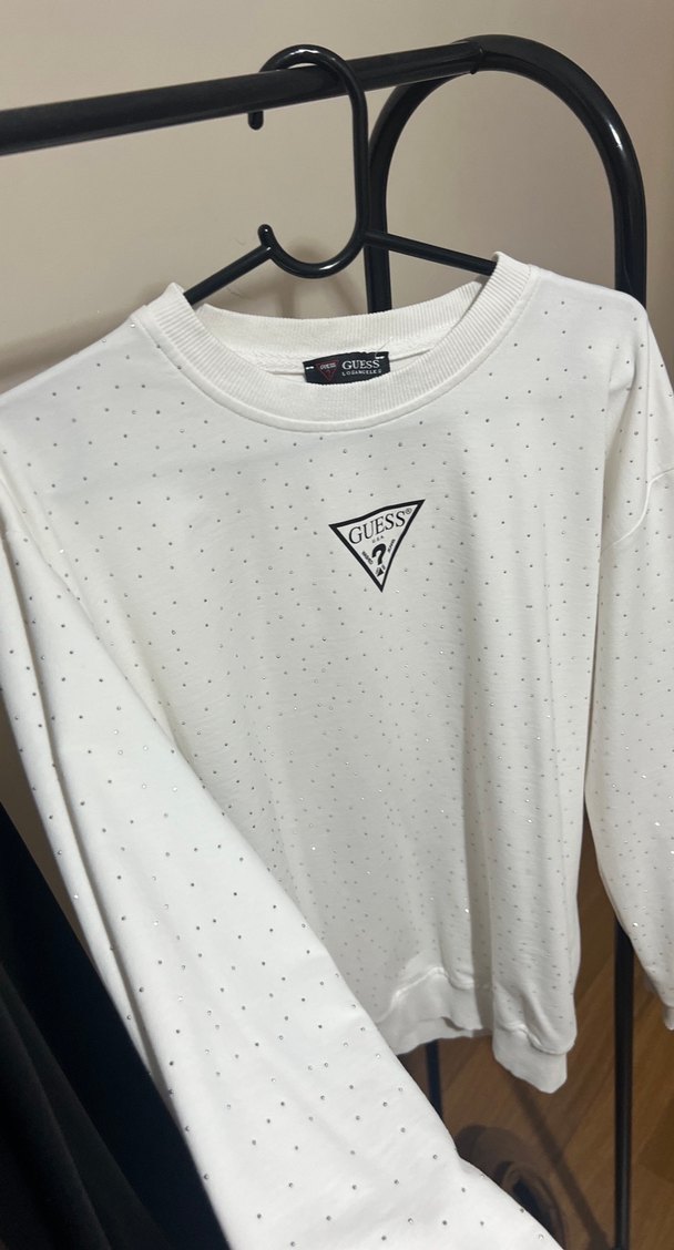 Guess Beyaz Puantiyeli Uzun Kollu Sweatshirt — görsel 5/12