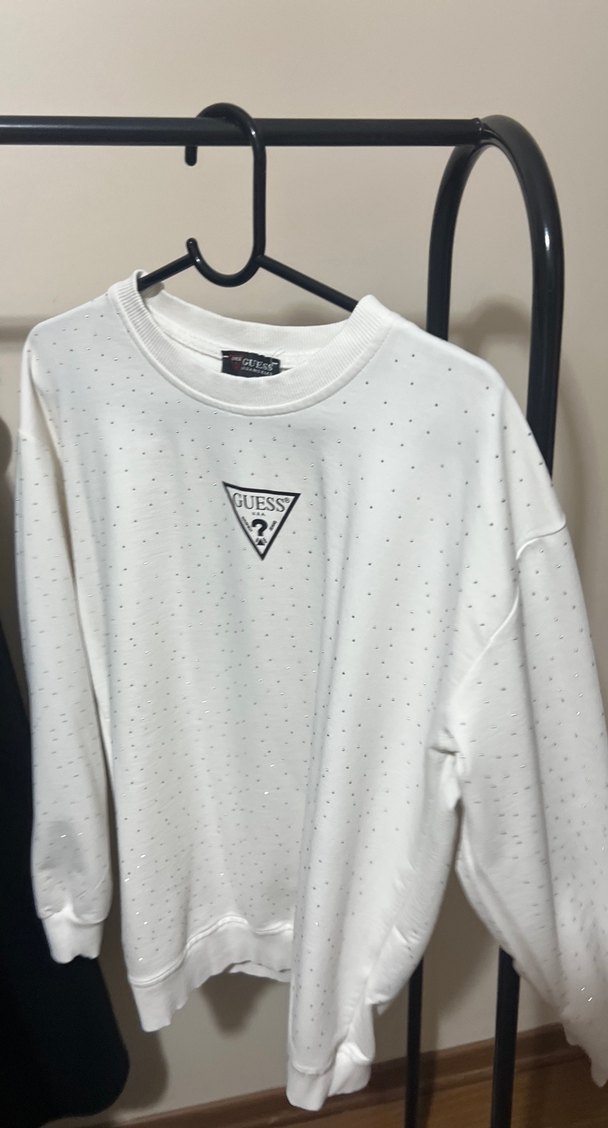 Guess Beyaz Puantiyeli Uzun Kollu Sweatshirt — görsel 11/12