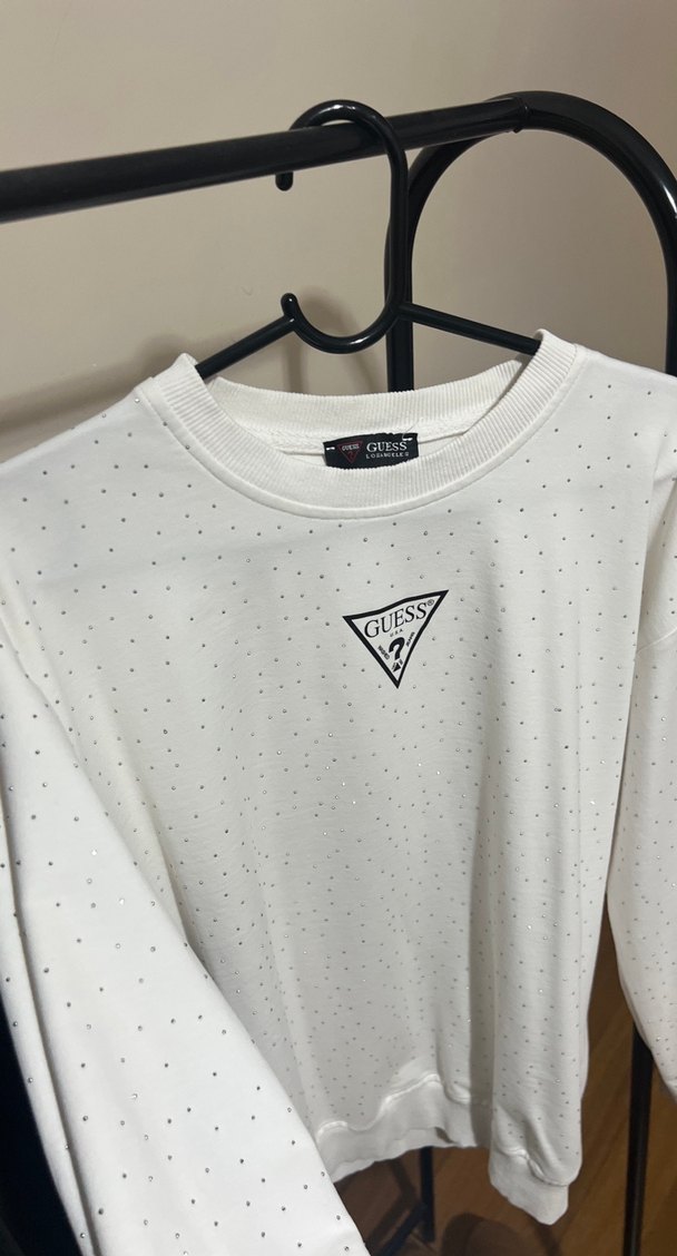 Guess Beyaz Puantiyeli Uzun Kollu Sweatshirt — görsel 6/12