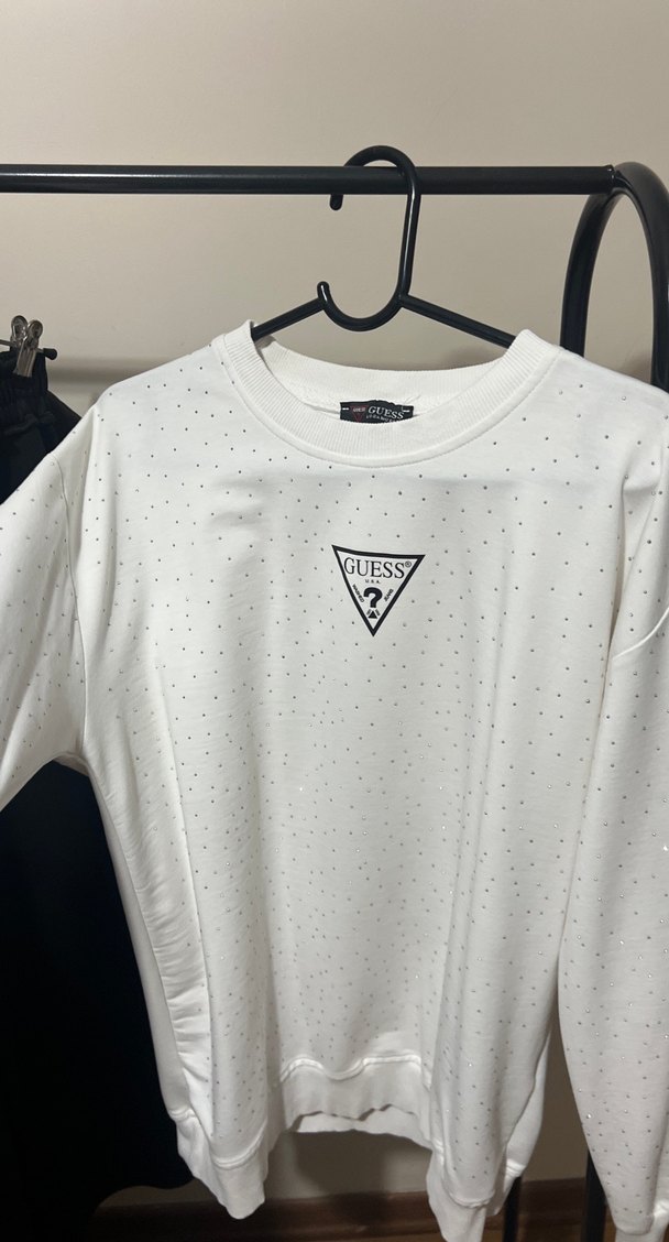 Guess Beyaz Puantiyeli Uzun Kollu Sweatshirt — görsel 7/12