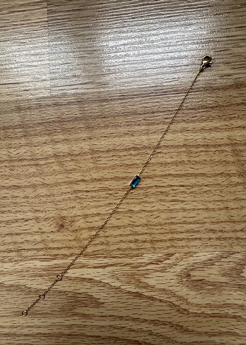 Turkuaz Zincir Detaylı Minimalist Bileklik