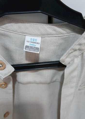 Bej Erkek Çocuk Keten Gömlek - Görsel 2