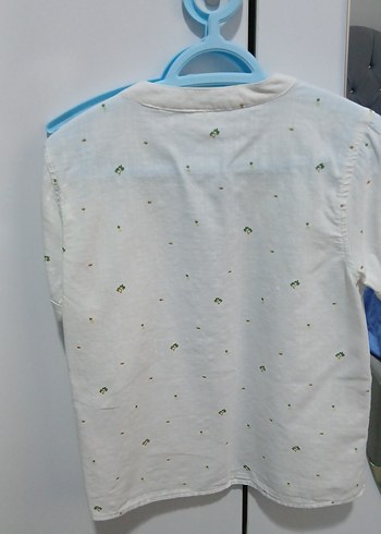 Erkek Çocuk Beyaz Düğmeli Kısa Kollu Gömlek - Görsel 2