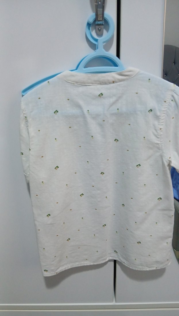 Erkek Çocuk Beyaz Düğmeli Kısa Kollu Gömlek - Görsel 2