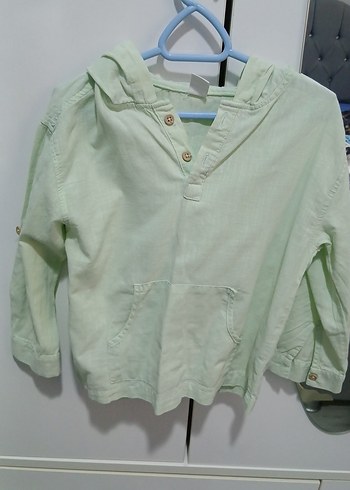 Erkek Çocuk Düğmeli Uzun Kollu Pamuklu Gömlek - Görsel 3