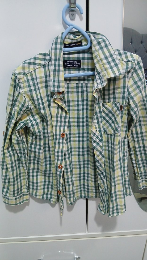 Erkek Çocuk Düğmeli Uzun Kollu Pamuklu Gömlek - Görsel 2