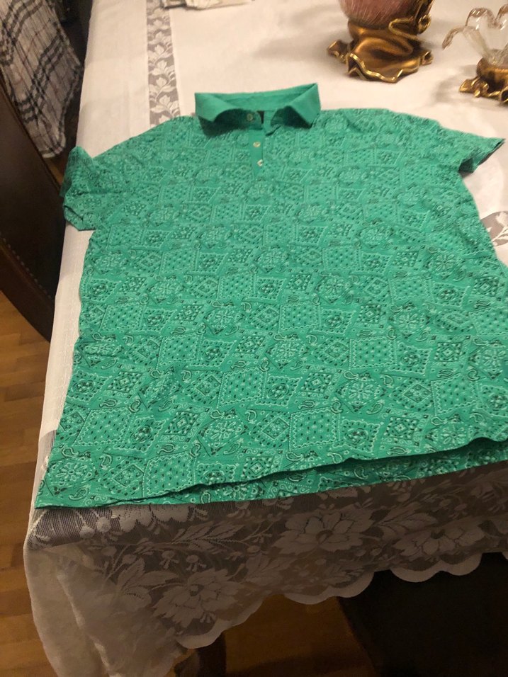 Yeşil Dantel Detaylı Kısa Kollu Erkek Polo Tişört - Görsel 2