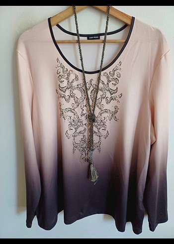 Gerry Weber Ombre Pembe Siyah Uzun Kollu Bluz