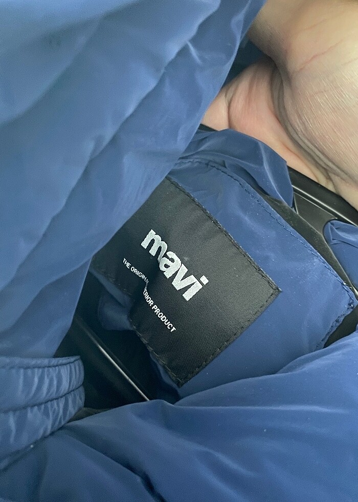 Mavi şişme mont - Görsel 5