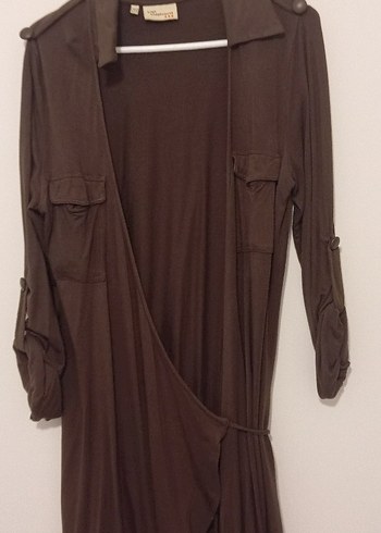 Kadın Kahverengi Uzun Kollu Salaş Elbise - Görsel 3