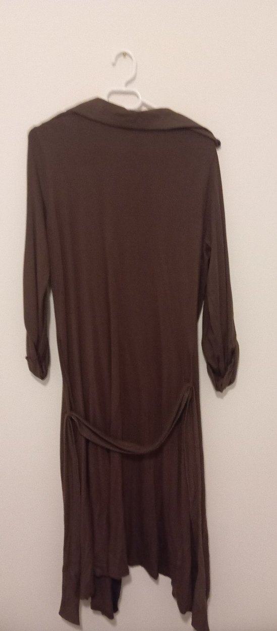 Kadın Kahverengi Uzun Kollu Salaş Elbise - Görsel 2