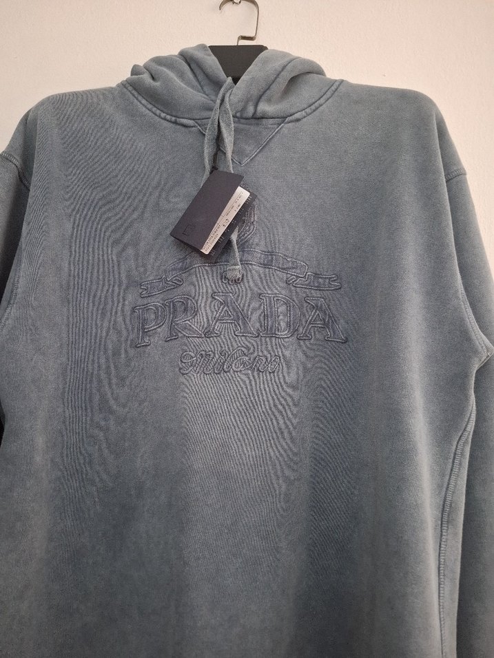 Gri ERKEK Denim Sweatshirt Kapüşonlu - Görsel 4