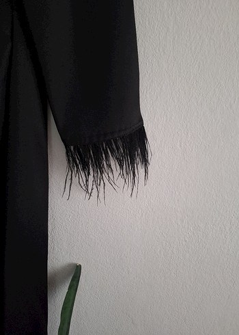 Siyah Uzun Kollu Gotik Kadın Abiye Elbise - Görsel 4