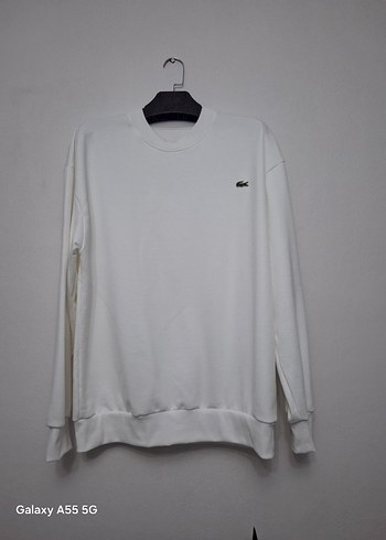 Beyaz Erkek Basic Sweatshirt - Görsel 3