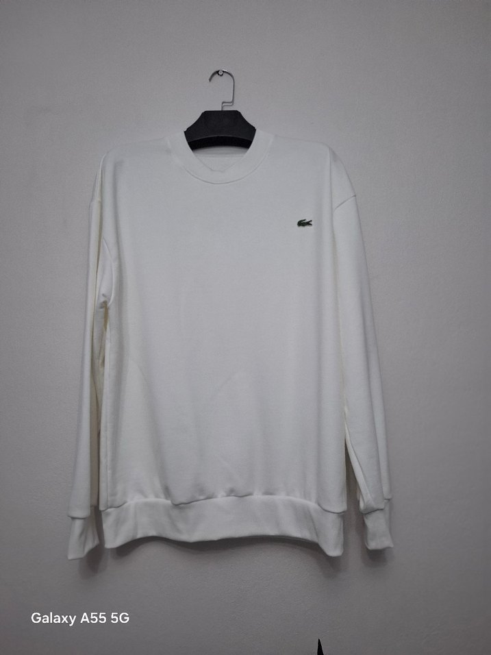 Beyaz Erkek Basic Sweatshirt - Görsel 3