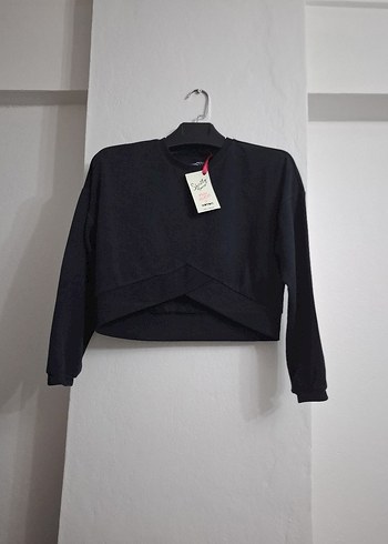 Siyah Pamuklu Hamile Tişörtü, Uzun Kollu, Rahat - Görsel 2