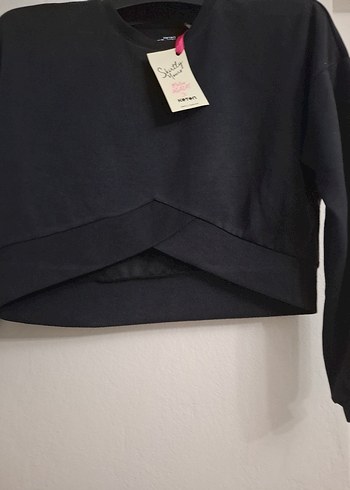 Siyah Pamuklu Hamile Tişörtü, Uzun Kollu, Rahat - Görsel 4