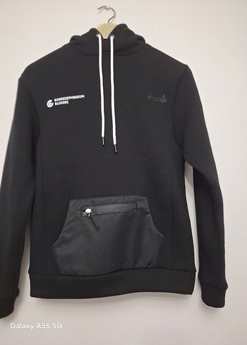 Siyah Kadın Fermuarlı Sweatshirt - Görsel 2