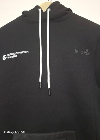 Siyah Kadın Fermuarlı Sweatshirt - Görsel 4