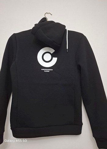 Siyah Kadın Fermuarlı Sweatshirt - Görsel 3
