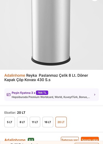 Döner Kapaklı Çöp Kovası Paslanmaz Çelik Sıfır - Görsel 2