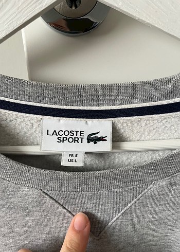 Lacoste Gri Sweatshirt L Beden Orjinal - Görsel 3