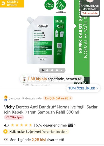 Vichy Dercos 2 adet Anti-Dandruff Şampuan 780 ml - Görsel 3