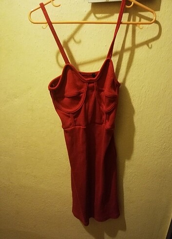 s Beden Kısa kırmızı mini elbise 