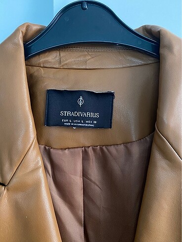 l Beden kahverengi Renk STRADIVARIUS DERİ BLAZER CEKET