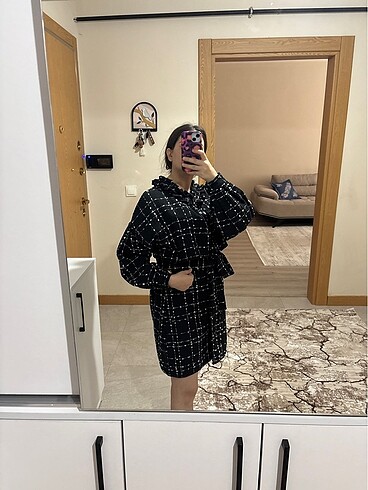 diğer Beden siyah Renk Kemerli hem ceket hem elbise