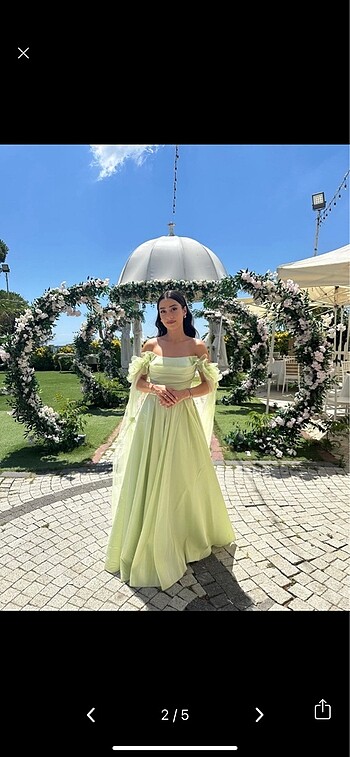 Alfabeta ÖMÜR INN markalı abiye bir kere kullanıldı su yeşili